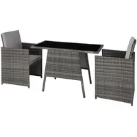 Tectake  Lausanne Set 3-tlg. grau