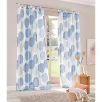 MY HOME Belem Schlaufen 140 x 245 cm weiß-blau