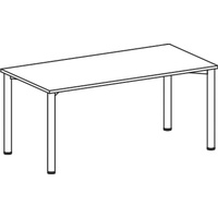 Geramöbel Flex Schreibtisch ahorn, anthrazit rechteckig, 4-Fuß-Gestell grau 80,0