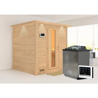 Karibu Sauna Mojave - Massivholzsauna mit Fronteinstieg 40 mm-9