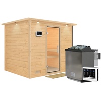 Karibu Sauna Sonara - Massivholzsauna mit Fronteinstieg 40 mm