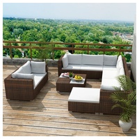 VidaXL Polyrattan Lounge-Set braun inkl. Auflagen 41875