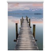 Lichtblick Seitenzugrollo Klemmfix 100 x 150 cm Steg Abendstimmung