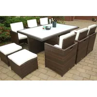 Ragnarök-Möbeldesign PolyRattan Essgruppe DEUTSCHE Marke - EIGNENE Produktion Tisch