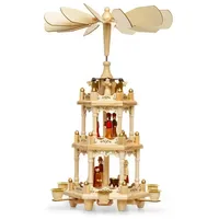 SIKORA P3 Klassische Holz Weihnachtspyramide mit 3 Etagen