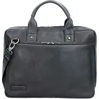 Plevier Navigator Aktentasche Leder 40 cm Laptopfach schwarz