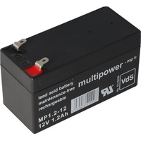 Multipower MP1.2-12 Blei Akku mit 4,8mm Faston Steckkontakten mit