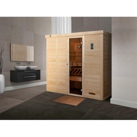 Weka Massivholz-Elementsauna Kemi 3 mit Glastür