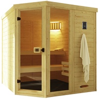 Weka Massivholz-Elementsauna Laukkala 3 Saunaleuchtenset