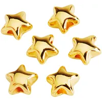 Rayher Mini-Metall-Perle "Stern", 6 Stück Gold