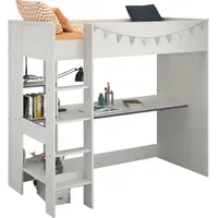 Parisot Hochbett Smoozy 90 x 200 cm Kiefer weiß