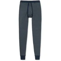 SCHIESSER Feinripp melange Unterhose lang mit Eingriff dunkelblau geringelt