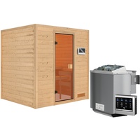 Karibu Woodfeeling Sauna Anja - 38 mm -Ohne Dachkranz-Bronzierte