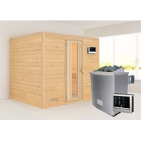 Karibu Sauna Sonara - Massivholzsauna mit Fronteinstieg 40 mm-9