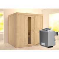 Karibu Sauna Sodin Fronteinstieg 68 mm-9 kW Ofen integr.