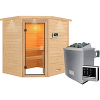 Karibu Woodfeeling Sauna Mia - 38 mm -Inkl. Dachkranz-Bronzierte