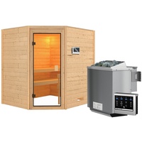 Karibu Woodfeeling Sauna Mia - 38 mm -Ohne Dachkranz-Bronzierte