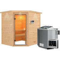 Karibu Woodfeeling Sauna Mia - 38 mm -Inkl. Dachkranz-Bronzierte
