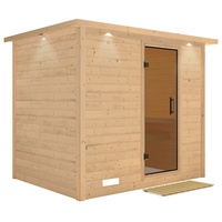Karibu Sauna Sarina LED-Dachkranz Natur