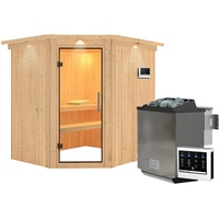 Karibu Sauna Siirin mit Eckeinstieg 68 mm - 9