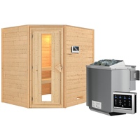 Karibu Sauna Mia inkl. 9 kW Bio-Kombiofen Steuergerät