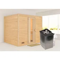 Karibu Sauna Sonara - Massivholzsauna mit Fronteinstieg 40 mm-9