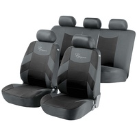 Walser Autositzbezug Basic Elegance Komplett-Set schwarz grau