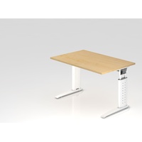 Hammerbacher Schreibtisch C-Fuß 120x80cm Ahorn/Weiß