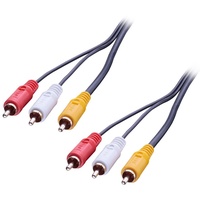 Lindy 35691 Premium Audio-Video-Kabel, 3X RCA (Cinch) Stecker/Stecker, 2m