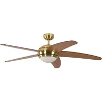 Pepeo Melton 132 cm Deckenventilator messing/ahorn mit Licht inkl.