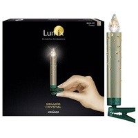 Krinner Lumix Crystal 10er Basis-Set Kabellose Christbaumkerzen Champagner