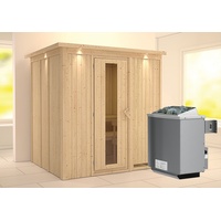 Karibu Sauna Sodin mit Fronteinstieg 68 mm-9 kW integr.