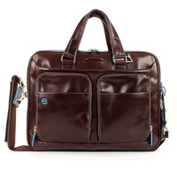 Piquadro Blue Square Computer Briefcase Mogano