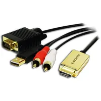 Logilink HDMI VGA MED AUDIO KABEL 2M SORT