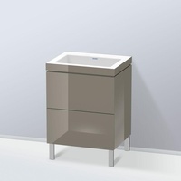 Duravit L-Cube Waschtischunterschrank mit 2 Auszüge, ohne Hahnloch, Flannel