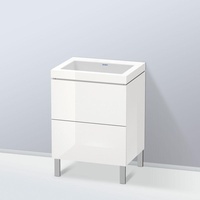 Duravit L-Cube Waschtischunterschrank mit 2 Auszüge, ohne Hahnloch, weiß