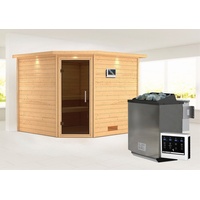 Karibu Sauna Leona mit Bioofen externe Stg.Easy Natur
