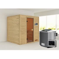 Karibu Sauna »Anja«, inkl. 9 kW Bio-Kombi-Saunaofen mit externer