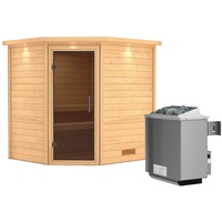 Karibu Sauna Mia inkl. 9 kW Ofen integr. Steuerung,