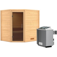 Karibu Sauna Mia inkl. 9 kW Ofen integr. Steuerung,