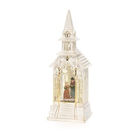 Konstsmide 4366-200 Kirche Weiß beschneit, mit Wasser gefüllt, Timer,