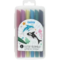 Stylex Glitzer Fasermaler 6 St. mehrfarbig