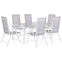 Beliani Gartentisch Set Grau 6-Sitzer Loungemöbel, Loungemöbel-Sets