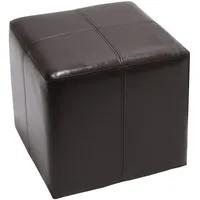MCW Sitzhocker Carrara, Leder + Kunstleder, 36x36x36cm ~ braun