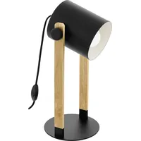 EGLO Tischleuchte Hornwood schwarz-creme-braun 42 x 18 cm E27