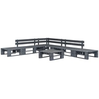 VidaXL 6-tlg. Garten-Sofagarnitur aus Paletten Holz Grau