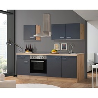 Flex-Well Küchenzeile Morena 210 E-Geräte grau