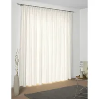 Wirth Fertigschal Chieming mit Kräuselband, Polyester-Baumwolle, Natur, 175 x