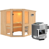 Karibu Amelia 3 - Sauna mit Eckeinstieg 68 mm-9