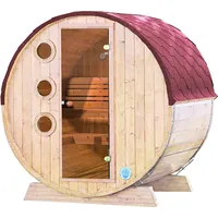 Wolff Finnhaus Saunafass Mini 160 naturbelassen Rot Komplett montiert